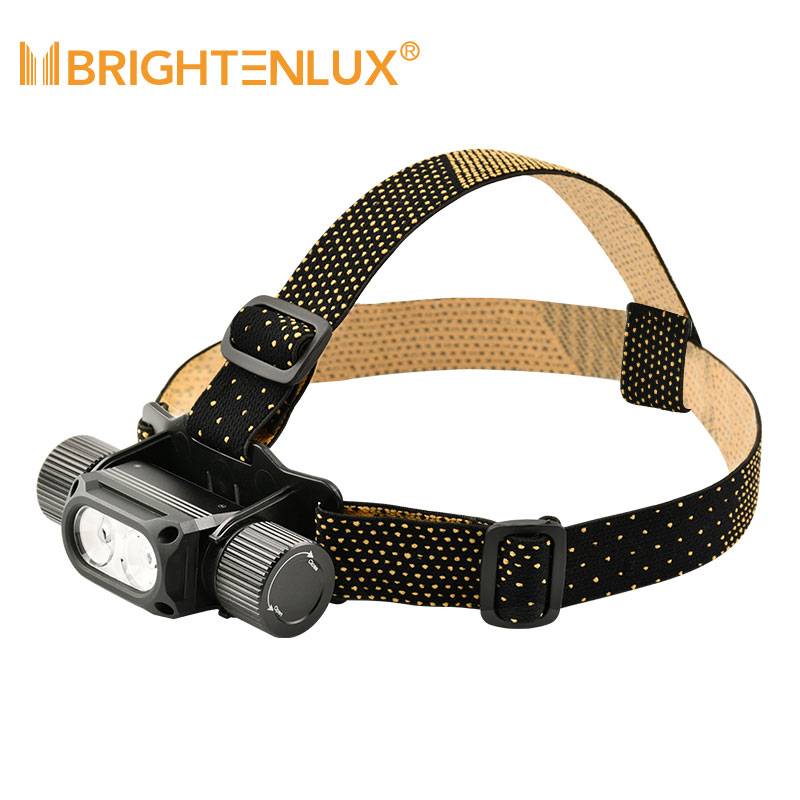 Charlámetro LED recargable USB de alta potencia de BrightenLux High Power-1200 lúmenes | LED DUAL SST20 + LED rojo y verde | Enfoque + Vige de inundación