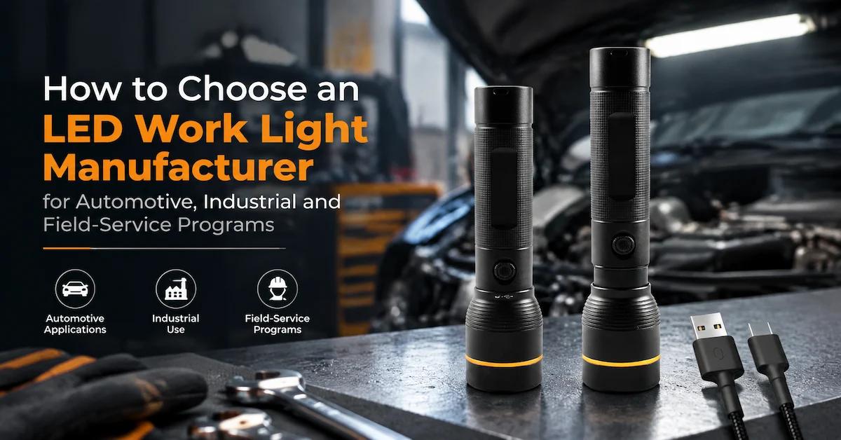 How to Choose an LED Work Light Manufacturer for Automotive, Industrial and Field-Service Programs