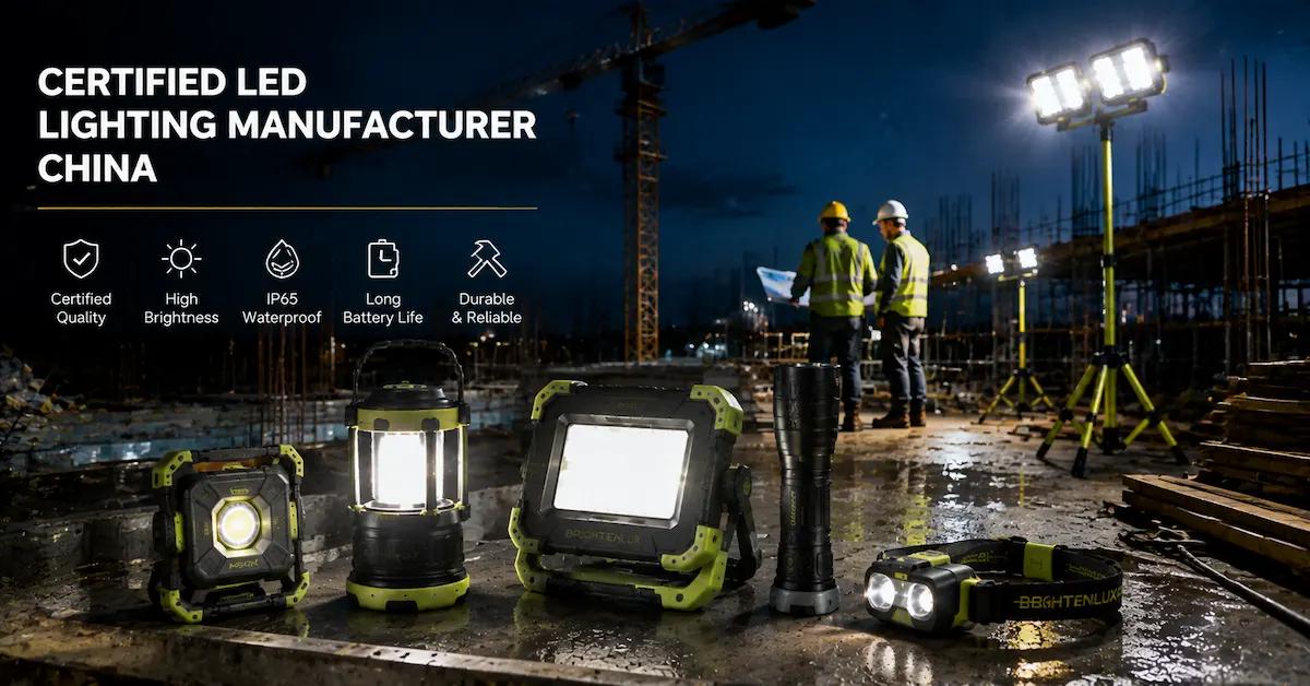 Certified LED Lighting Manufacturer China for Portable Jobsite Lights