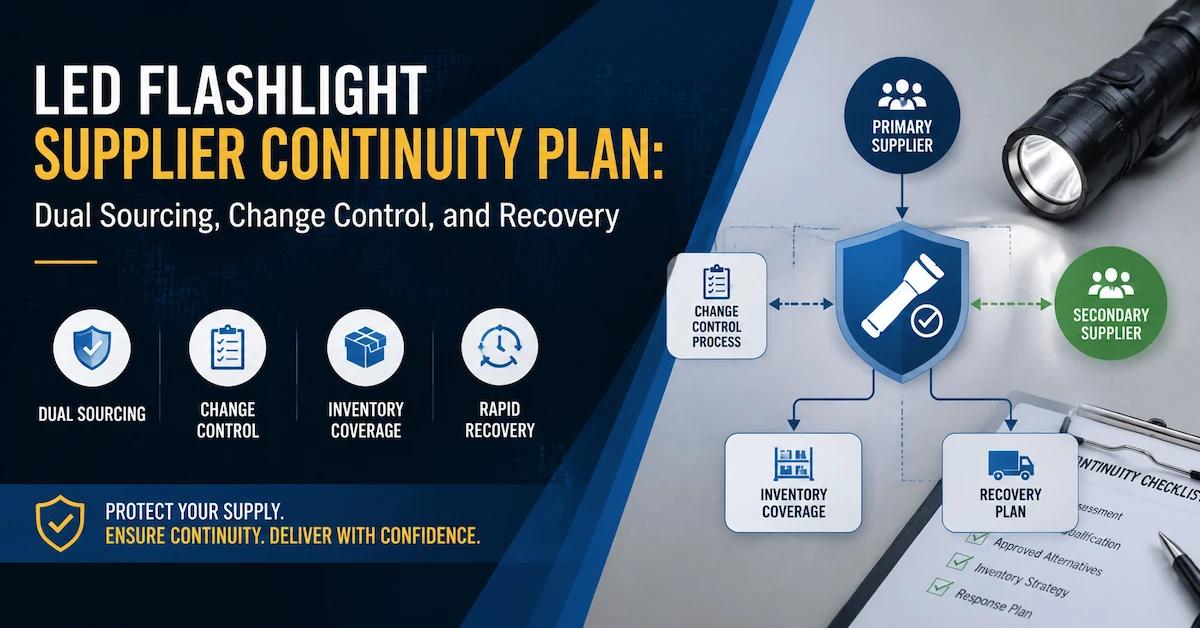LED Flashlight Supplier Continuity Plan: Dual Sourcing, Change Control, and Recovery