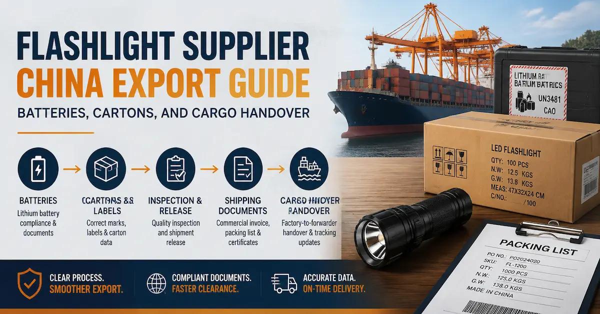 Flashlight Supplier China Export Guide: Batteries, Cartons, and Cargo Handover