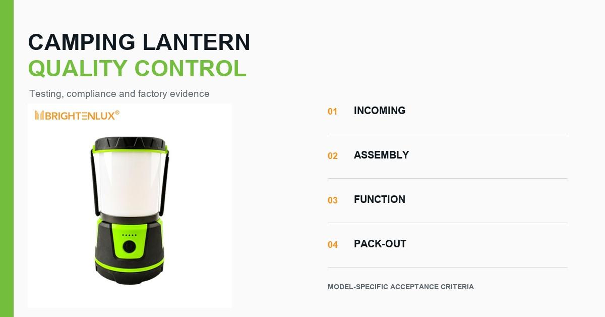 Camping Lantern Manufacturer Quality Guide: Testing, Compliance, and Factory Control