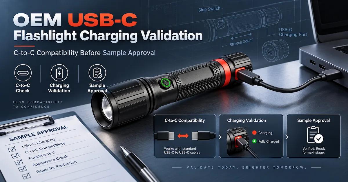 OEM USB-C 手电筒充电验证:样品审批前的 C-to-C 兼容性测试